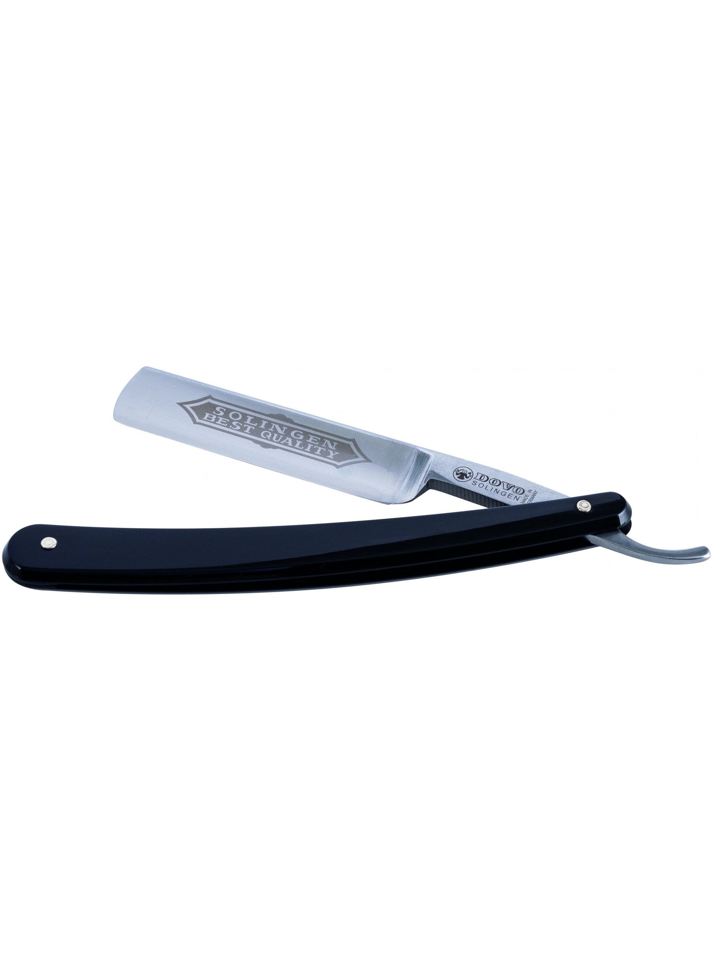 Dovo Solingen German Half Hollow Ground Black Handle Carbon Steel Blade Cut Throat Straight Razor 101-581