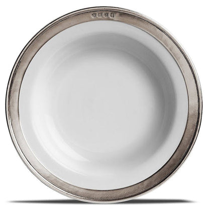 Cosi Tabellini Italian Pewter Ceramic Convivio Soup or Pasta Bowl 24cm Diameter set of 2