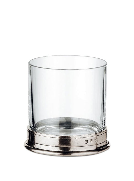Cosi Tabellini Italian Pewter Sirmione Double Rocks Old Fashioned Cocktail Whiskey Tumblers Set of 2