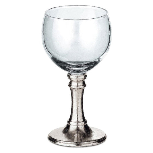 Cosi Tabellini Botticino Sherry Glass Set of 2 9.5cl Handcrafted in Italy Pewter Glass