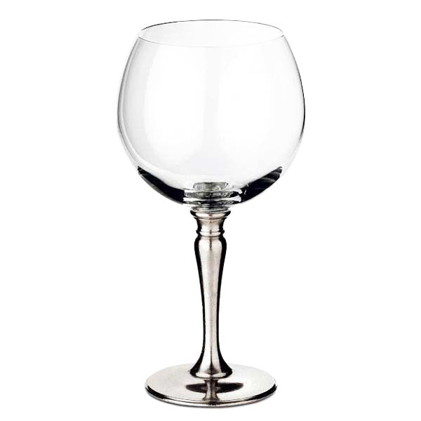 Cosi Tabellini Barolo Balloon Red Wine Pewter and Crystal Glass Set of ...