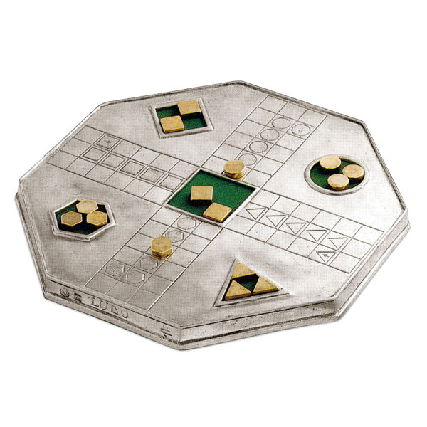 Cosi Tabellini Ludo Game 24cm x 24cm Handcrafted in Italy Pewter