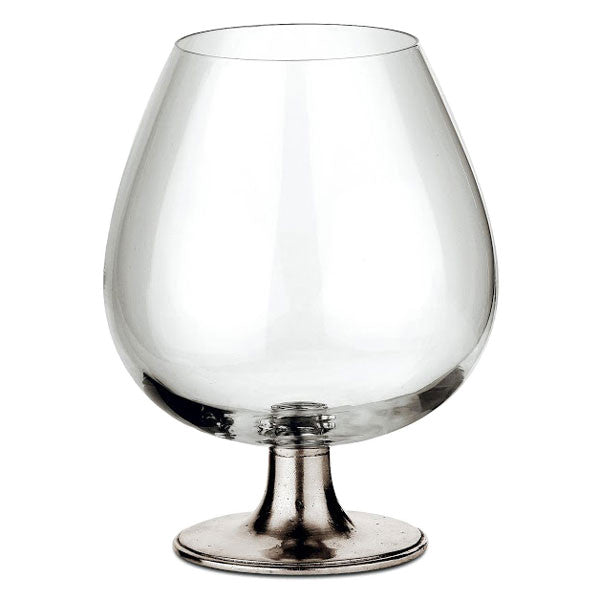 Cosi Tabellini Tosca Large Brandy Snifter 57cl Pewter Crystal Handcrafted in Italy Glass
