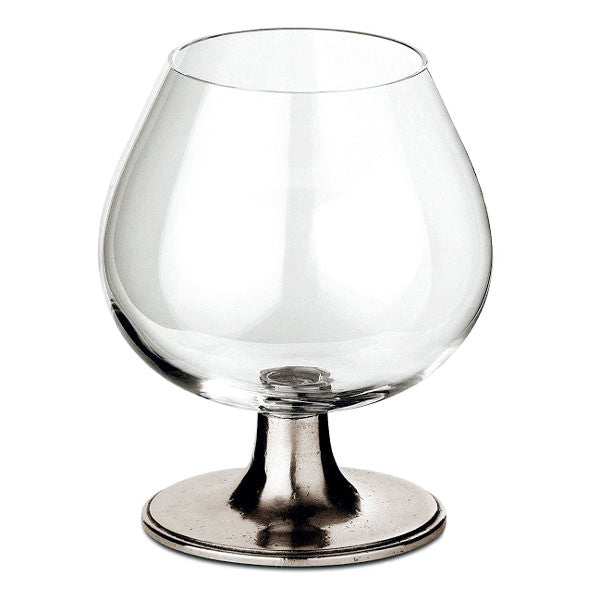 Cosi Tabellini Tosca Pewter and Crystal Cognac Glass 32cl Handcrafted ...